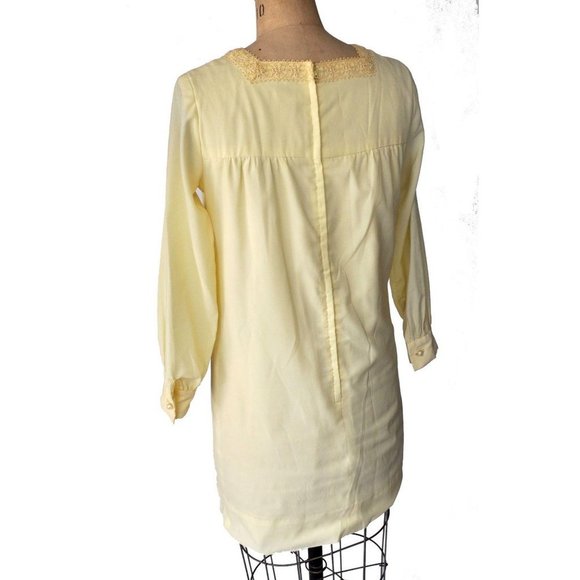 Vintage 60s Ain R Jr. Butter Yellow Mod Dress - Picture 3 of 4